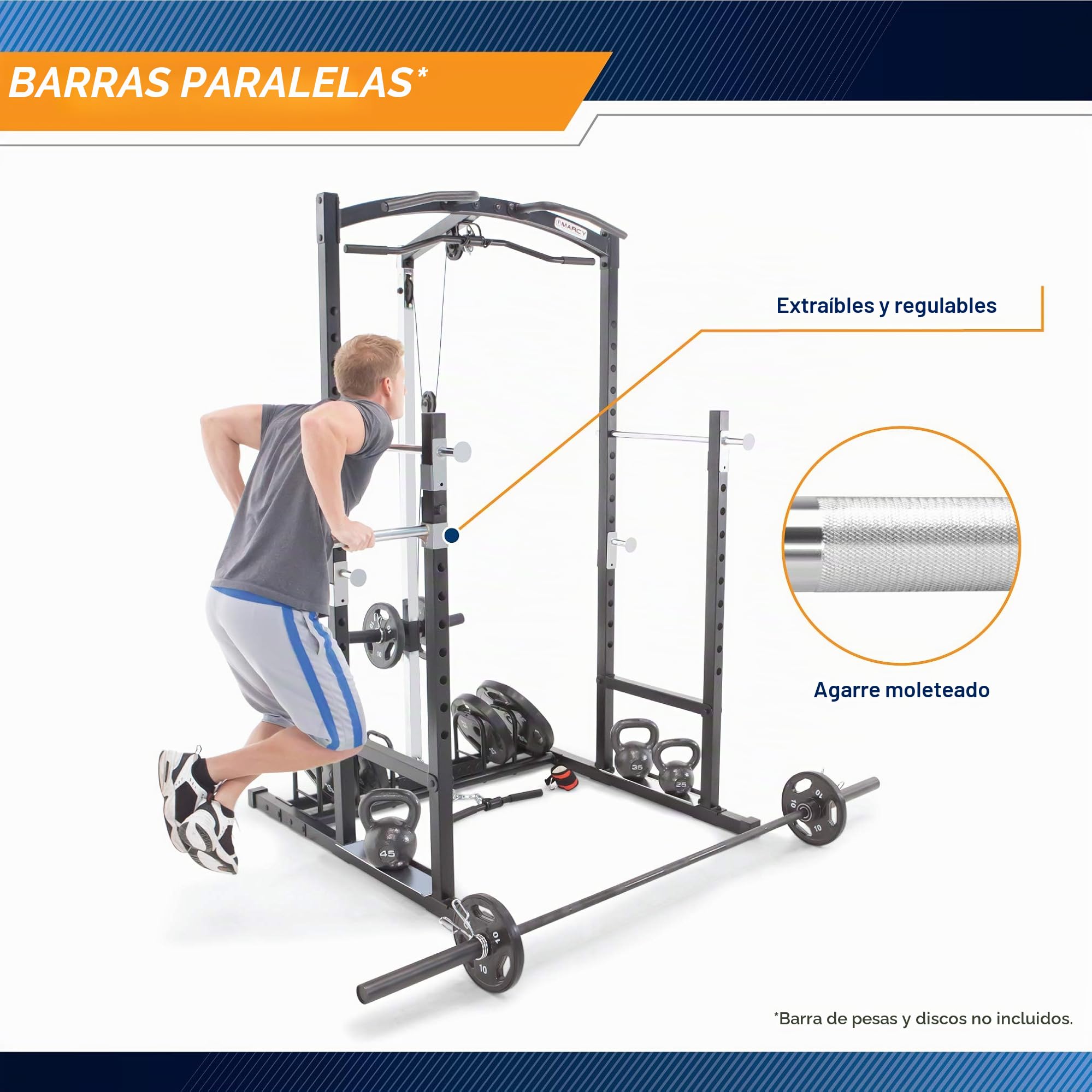 Marcy MWM-7041 estación de musculación abierta, con sistema de poleas