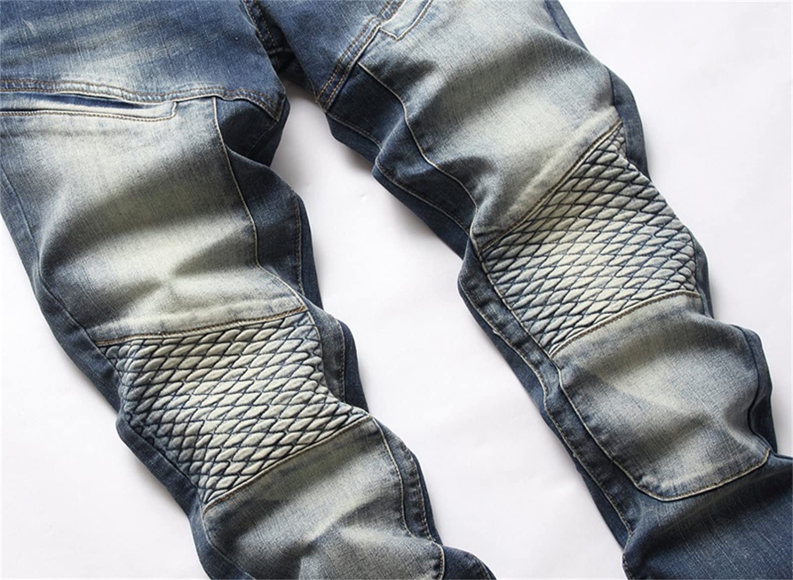 Pantalones de Jean Stretch Skinny para Moto Slim Ride Cómodo Vaqueros Pantalones Vaqueros de Gran Tamaño Elásticos Bike Rule Fit para Hombres