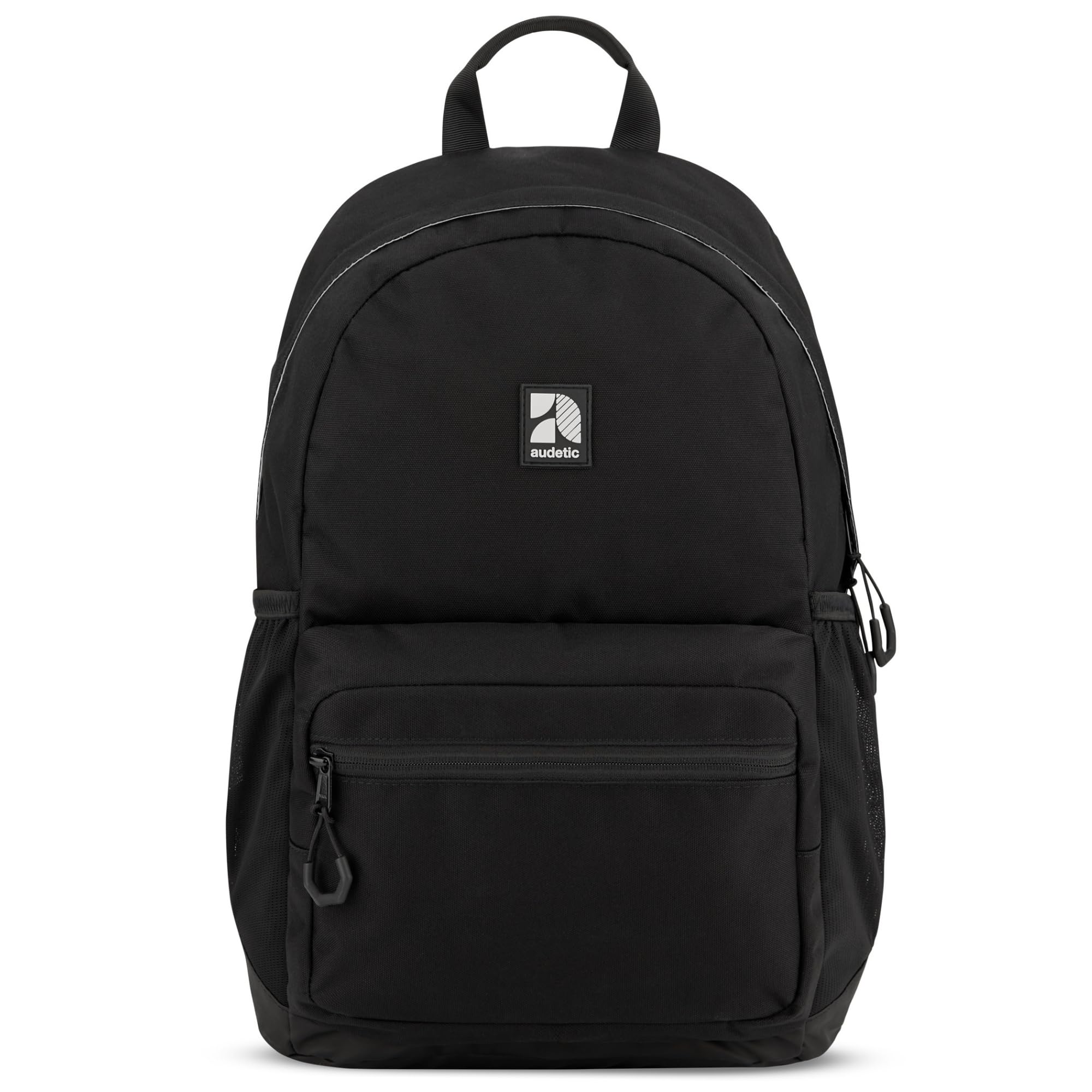 AUDETIC Mochila Mujer, Hombre y Niña Negro - Flex - Mochila Escolar Aesthetic para Portátil - Grande Bolso para Colegio y Viaje Adolescentes - Impermeable