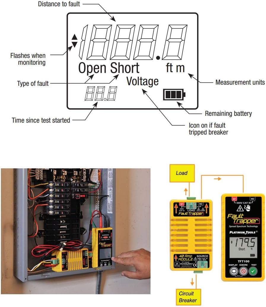 Platinum Tools TFT100 Fault Trapper Arc Fault Circuit Tester and Fault