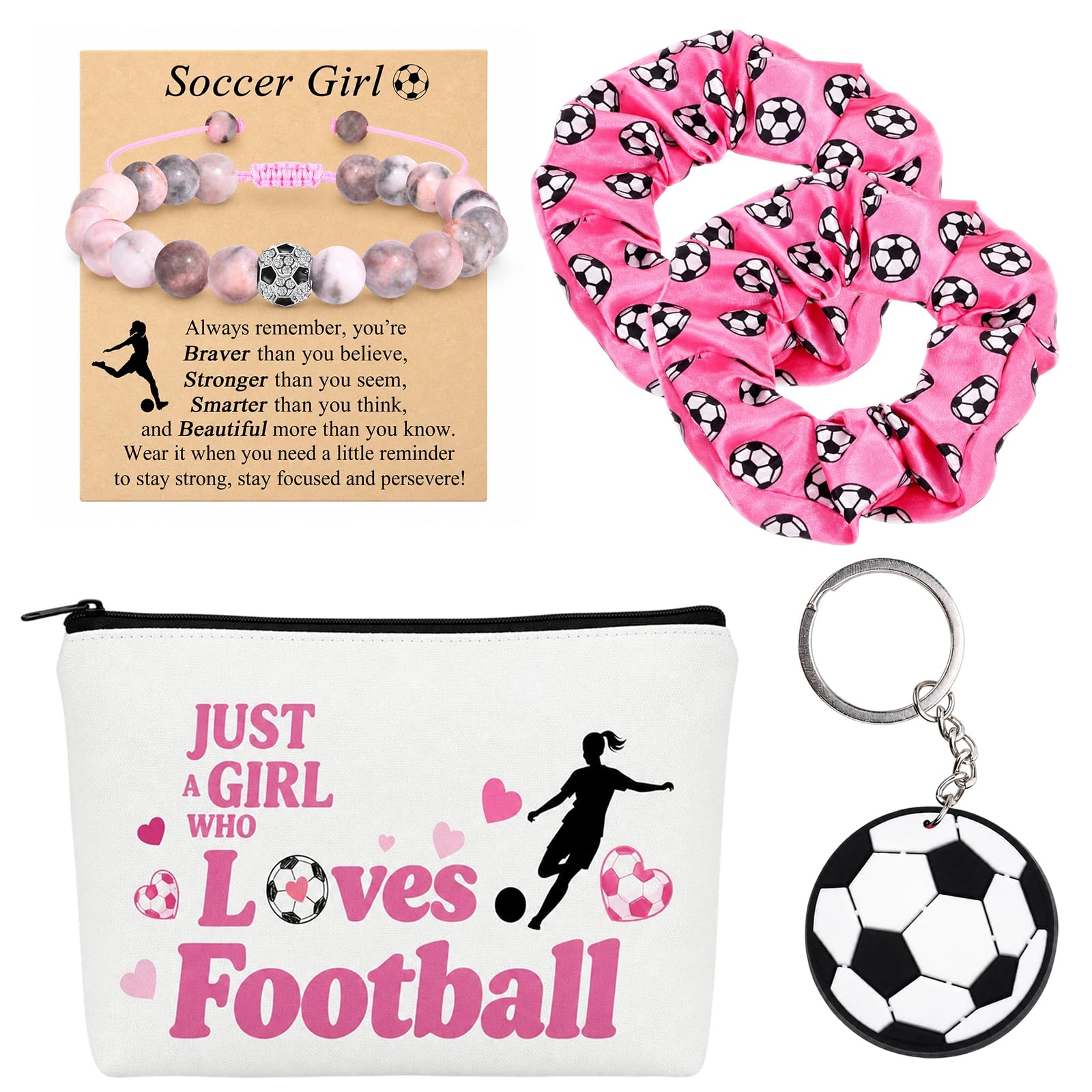 BeoTnp 5 pcs Football Gifts For Girls, Girls Football, Girls Football Kit, Ideal For Match Days Training Sessions And Special Occasion Gifting, Five-Piece Football-Themed Collection