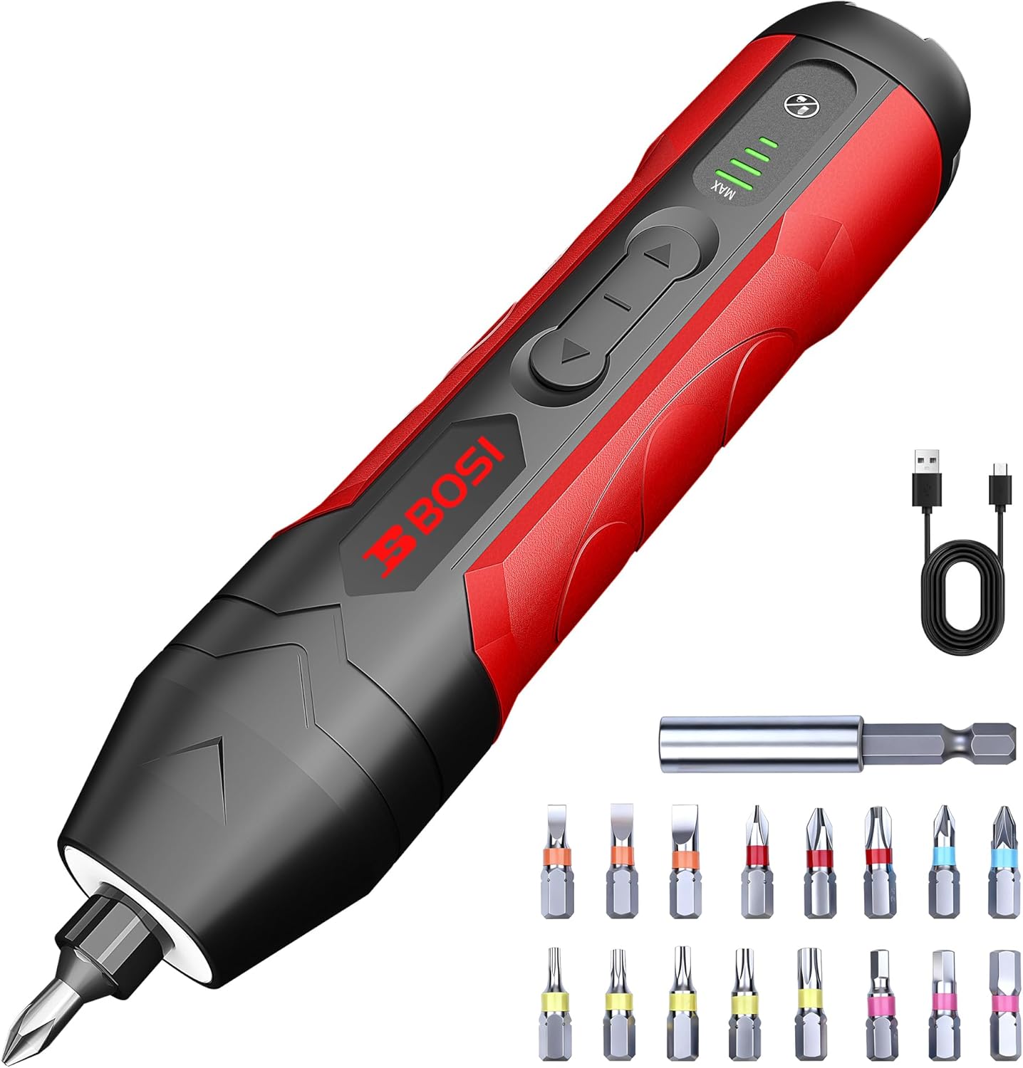 B Bosi Tool 4.2V Electric Screwdriver, Repair Tool for Electronics Phone, Electric Screwdriver Cordless Includes Bit Set, USB Charging Cable, Bit Connector