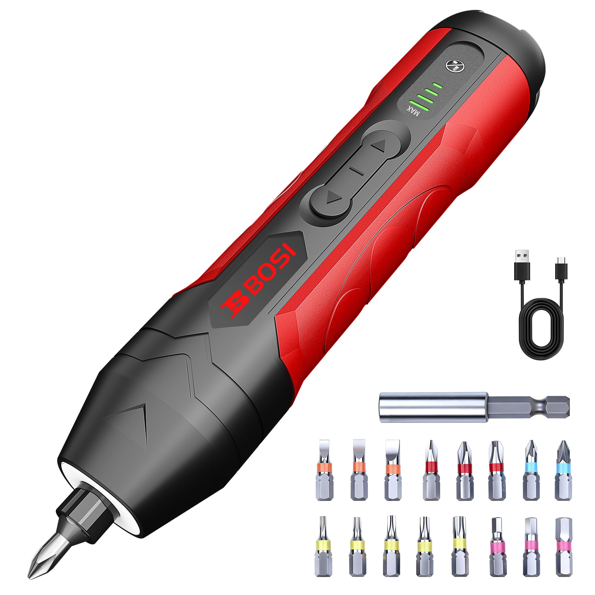 B Bosi Tool 4 2V Electric Screwdriver Repair Tool for Electronics Phone Electric Screwdriver Cordless Includes Bit Set