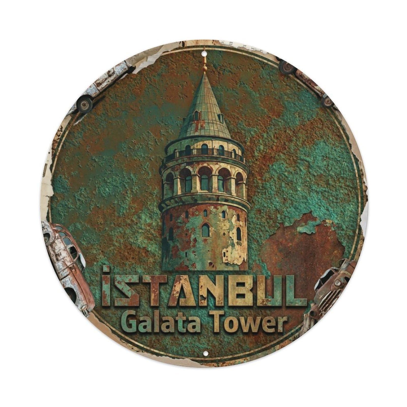 Vintage Travel Istanbul Turkey Historic Vintage Metal Tin Sign Plaque Wall Decor for Cafe, Club Bar, Office, Garden Metal Poster 8x8Inch