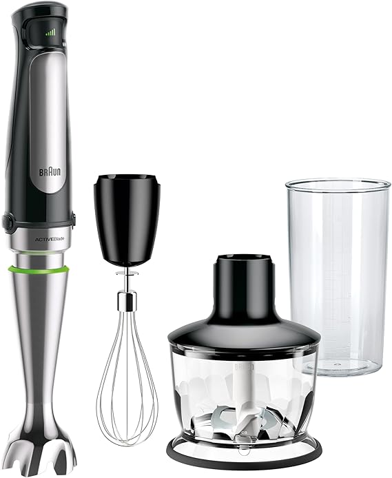 Braun MultiQuick 7 3-in-1 Immersion Blender with Food Processor – Powerful Handheld Electric Stick Blender