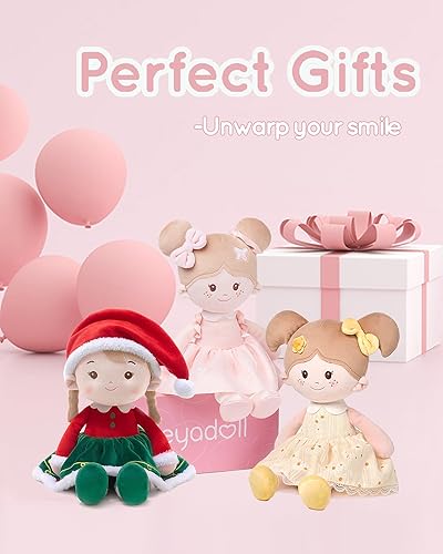 Miniatura 7 de LeyaDoll Juguetes suaves para niñas (16 pulgadas), My First Christmas Dolls, Leya Doll Baby Rag Doll Juguetes de peluche para niños pequeños -