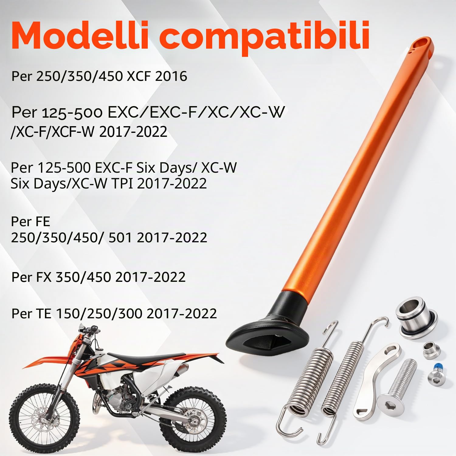 JFG RACING Cavalletto Laterale Moto,Supporto Ruota Posteriore Supporto Cavalletto Laterale per XCF EXC EXC-F XC XC-W XC-F XCF-W Fe FX Te-Arancione