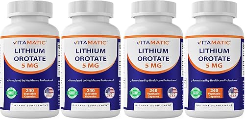 Miniatura 10 de Vitamatic Orotate de litio 5 mg, 240 cápsulas vegetales, sin OMG, sin gluten. - Paquete de 2