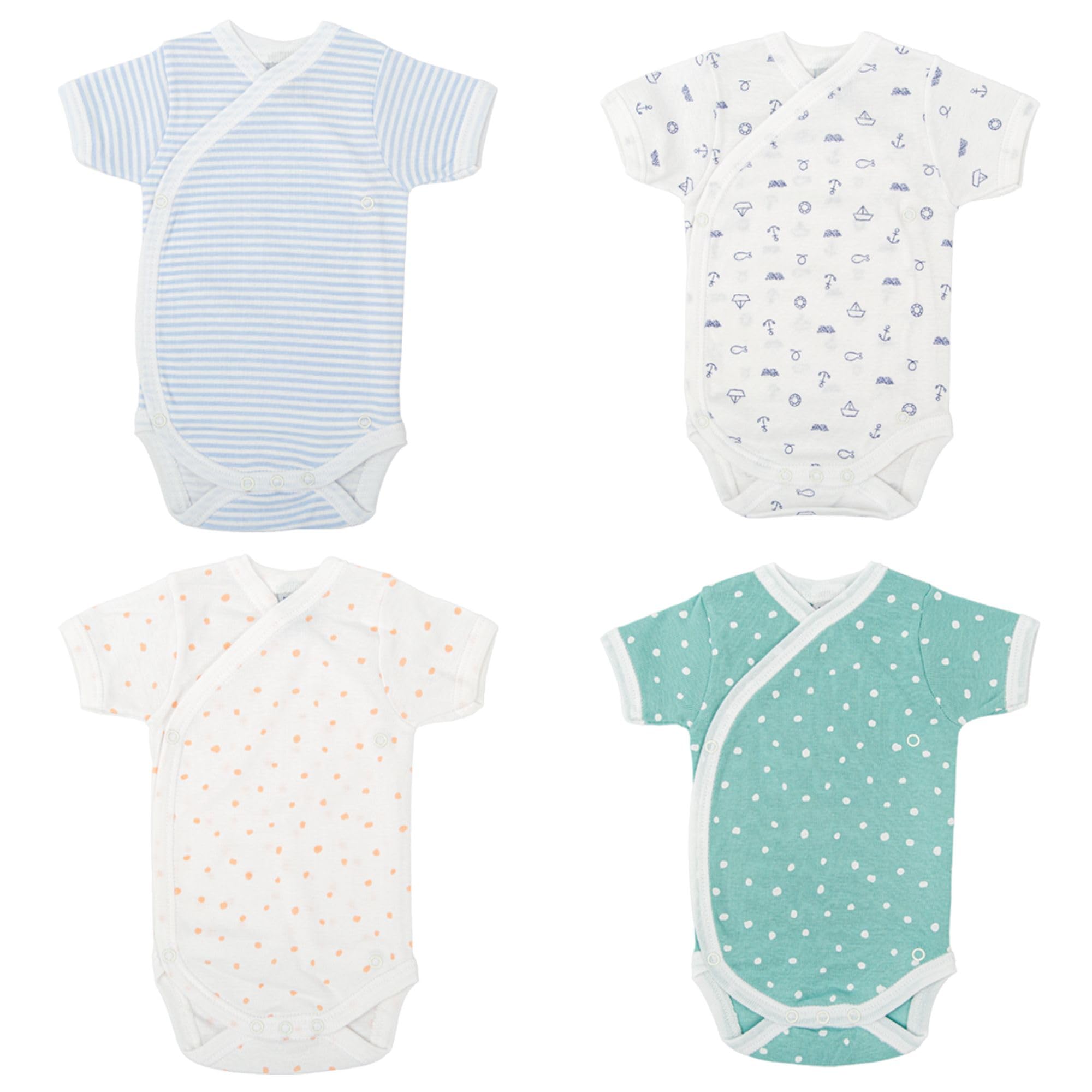 BABIDU Body niemowlęce z krótkim rękawem, 100% miękka, oddychająca bawełna, unisex, odzież dla niemowląt, chłopców i dziewczynek, body dla noworodków, idealne do skóry wrażliwej i na co dzień