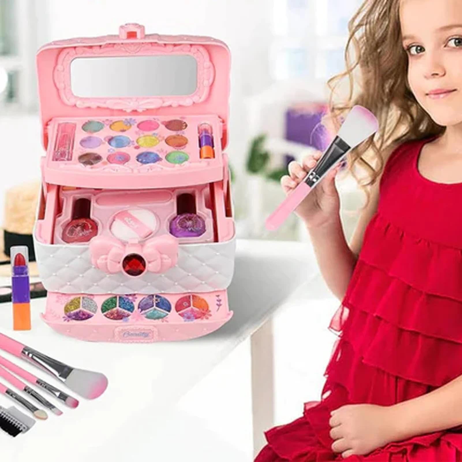 Trucco Per Bambini | Astuccio Cosmetici Princess Borsa Per Il Trucco Per | Bambini Piccoli | Kit Di Trucco Per Ragazze Senza Carico, Giocattoli Portatili Princess Cosmetics Per Ragazze Da 3 A 3 Anni