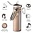 GOSWAG Insulated Sports Water Bottle, 24oz 2 Lids(with Straw/No Straw), Stainless Steel Water Bottles with Paracord Handle, Insulated Bottle with Double-Wall Vacuum Insulation