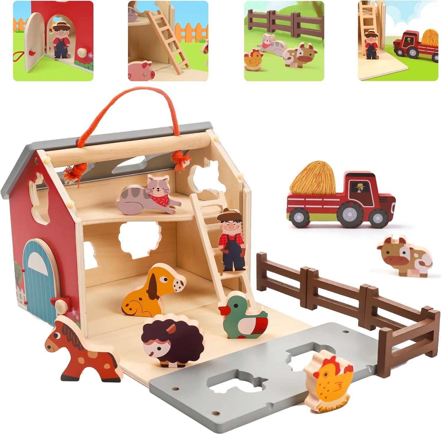 Goodiya Wooden Farm Toys for 2 3 Year Old, Farm Animals for Toddlers 1 - 3 with Big Barn and Tractor, Sorting Stacking Learning Toys for Ages 2-4, Montessori First Birthday Gifts for Boy Girl (B0DDP7FGPC) Amazon Price History, Amazon Price Tracker