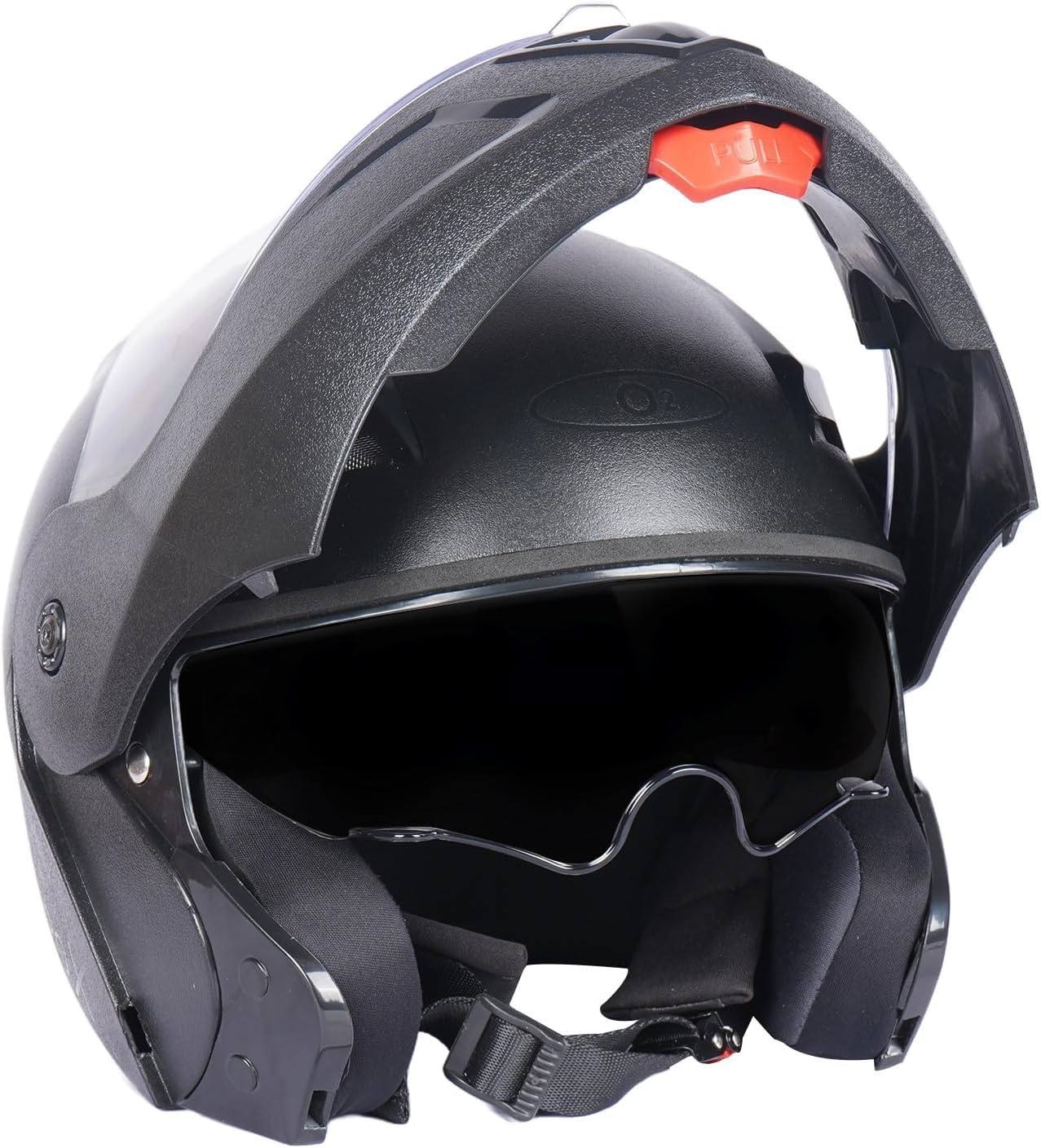 Prox Dual Visor Full Face Helmet ISI Certified for Men Dual Visor Outer Clear & Inner Smoke Sun Visor Anti-Scratch with Adjustable Strap (580mm,Black)
