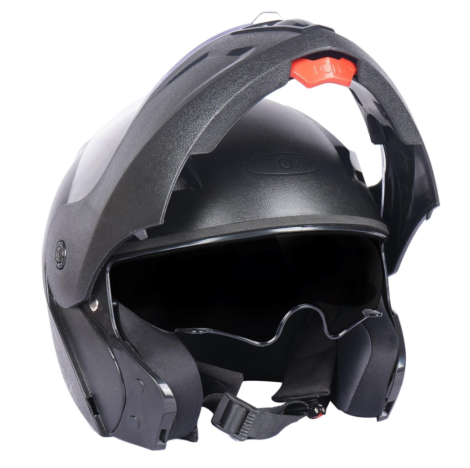 Prox Dual Visor Full Face Helmet ISI Certified for Men Dual Visor Outer Clear & Inner Smoke Sun Visor Anti-Scratch with Adjustable Strap (580mm,Black)
