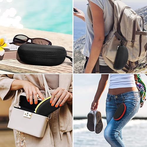 Miniatura 7 de Paquete de 3 fundas de gafas de sol portátil con cremallera de viaje con paño de limpieza