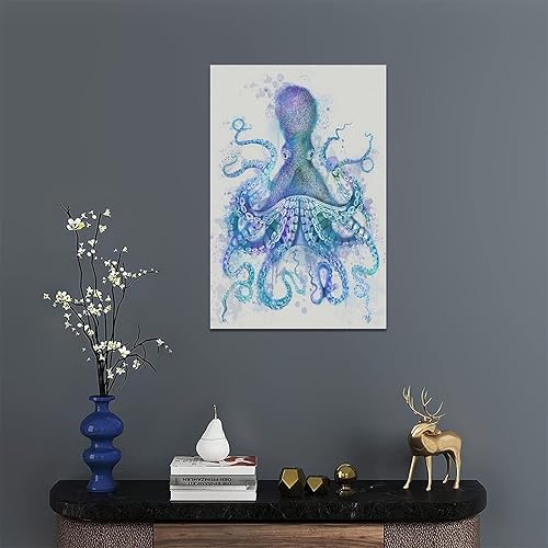 Miniatura 2 de Lienzo de pulpo azul océano, impresiones artísticas para pared, cuadros de animales marinos, vida marina, arte enmarcado, decoración del hogar para