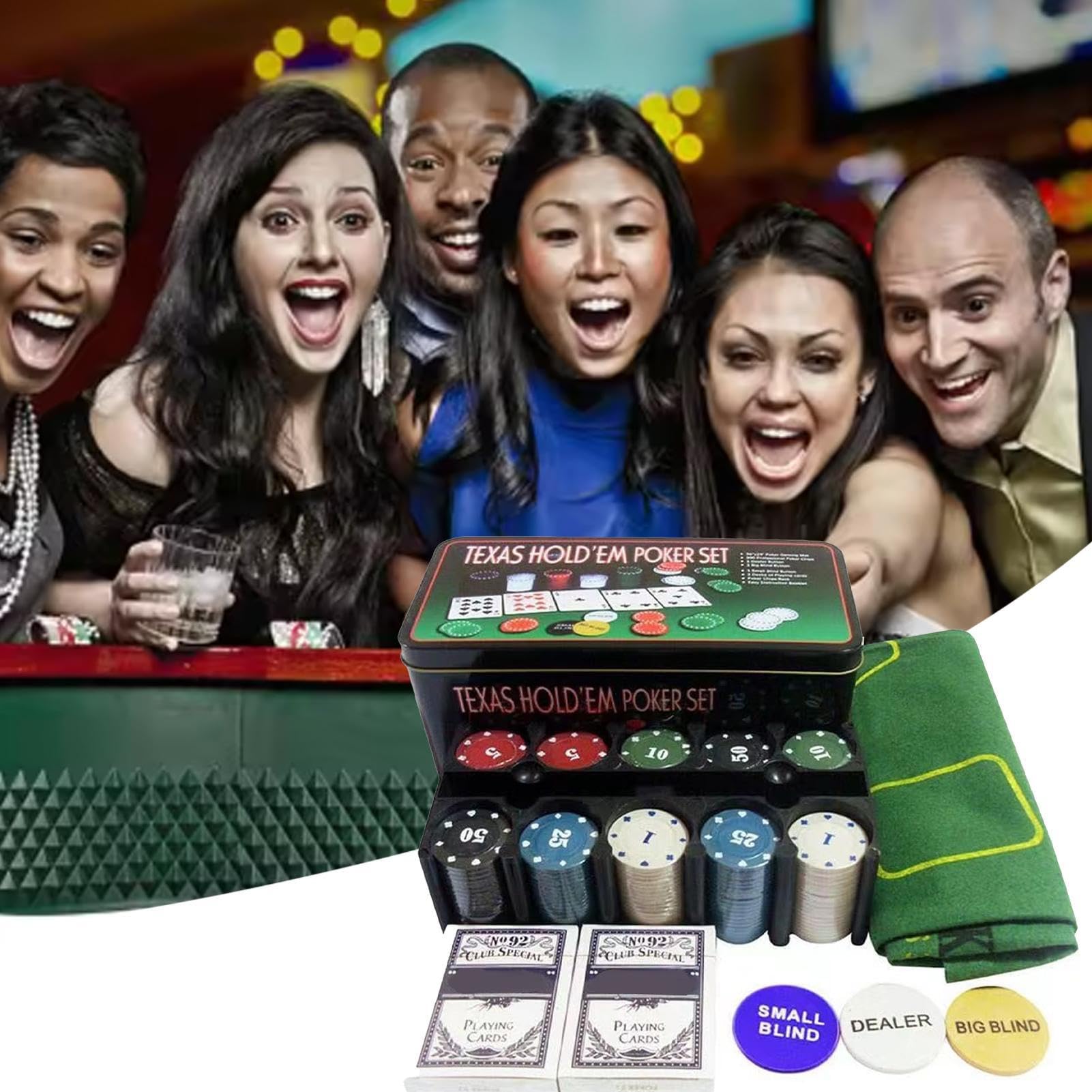 Zestaw Żetonów Pokerowych Akcesoria Do Crapsa Oraz Kart | Żetony Do Gry W Texas Hold'em 200 Sztuk Na Domowe Wieczory Kości Kemping Podróże Dla Dorosłych I