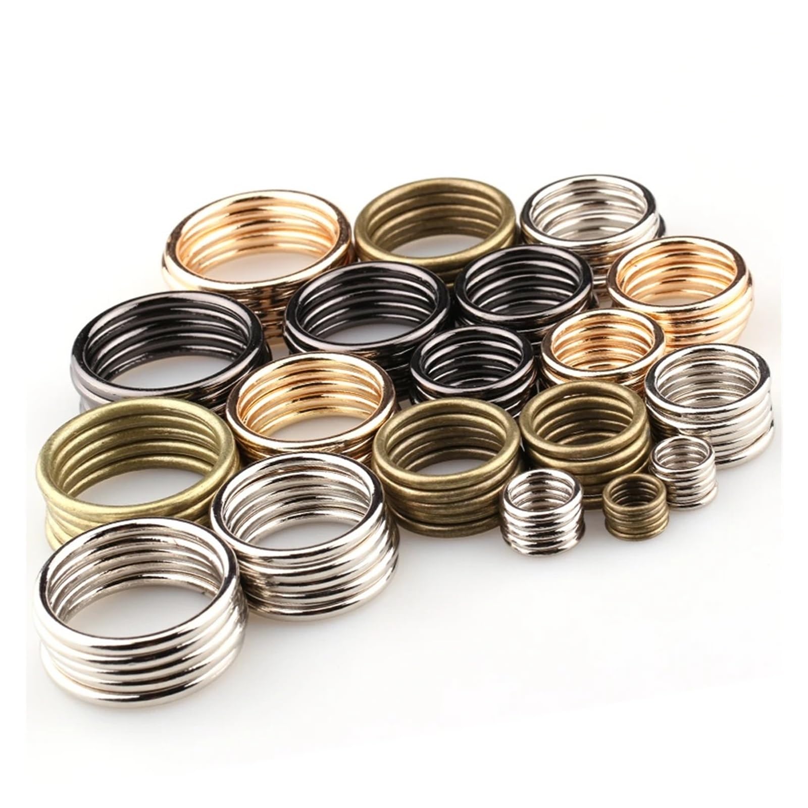 20 Pezzi/Lotto 20 mm/25 mm/30 mm Nero Bronzo Oro Argento Cerchio Anello di Collegamento in Lega di Metallo Scarpe Borse Fibbie for Cinture Accessori Fai da Te(Gold 704,50mm)
