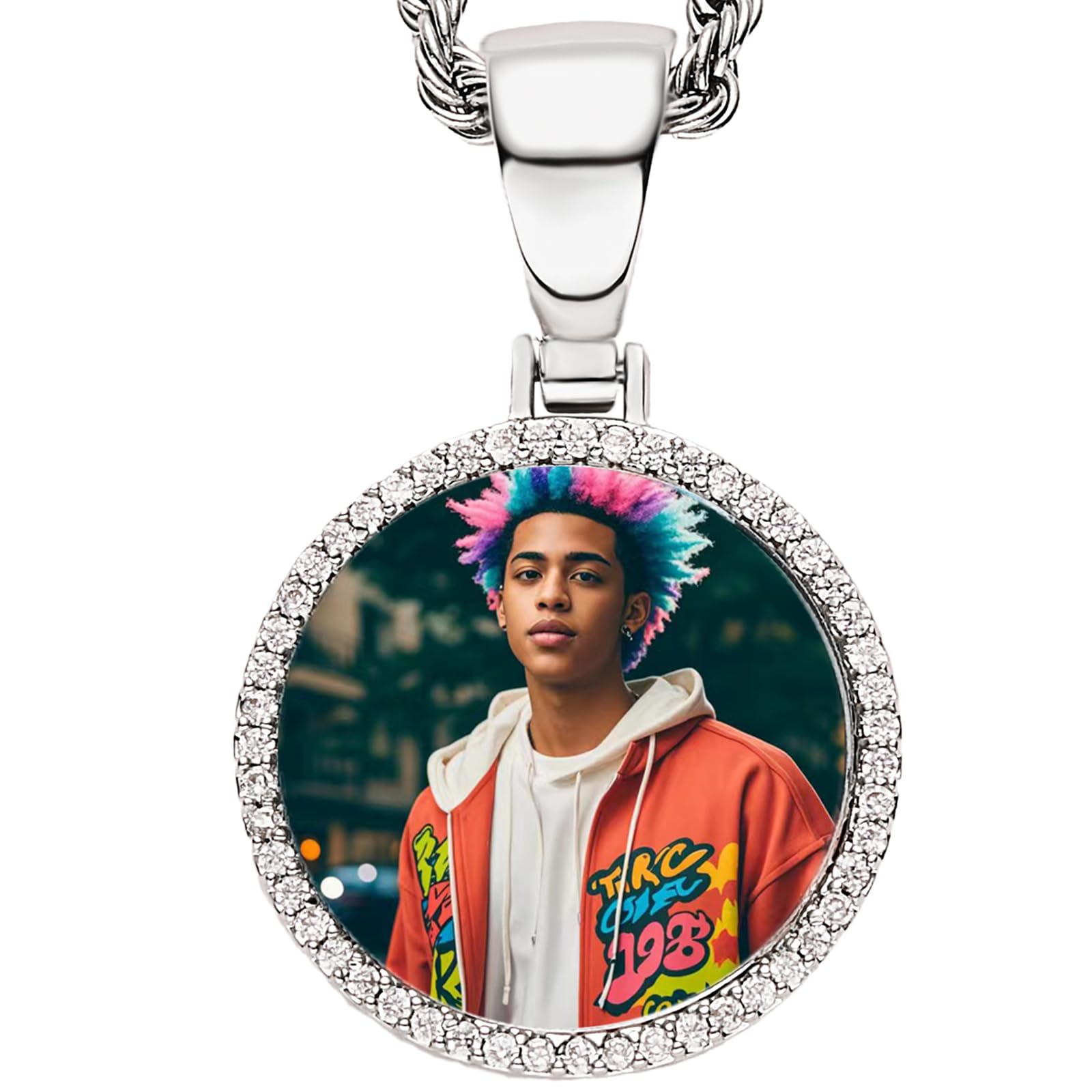 Picture Necklace Personalized Photo for Men Women Customized Pendant Memory Medallion Angel Wings Heart Pendant 18k Gold AAAAA CZ Iced Out Pendant