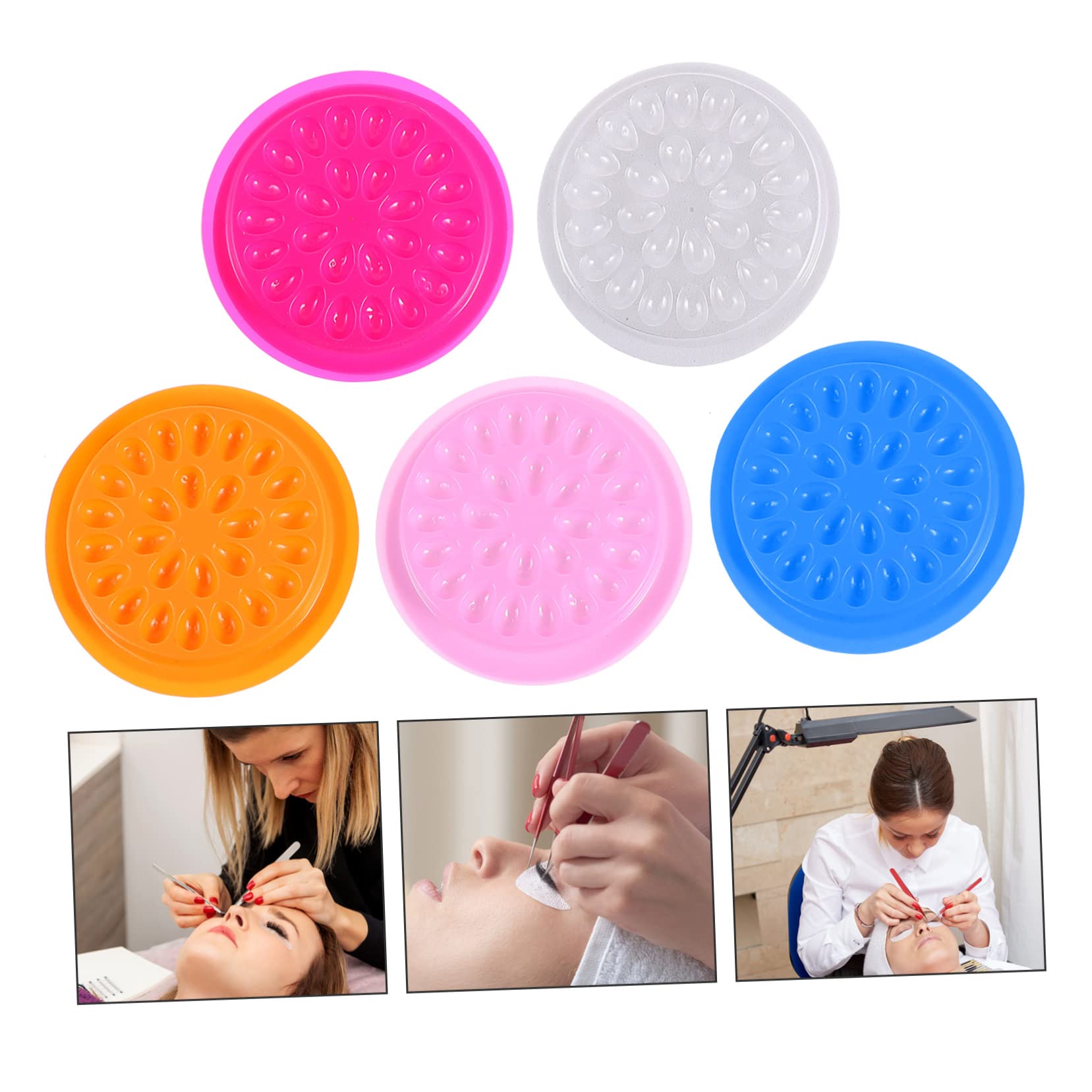 Beavorty 60piezas Para Pestañas Postizas Soporte Para Extensiones De Pestañas Bandeja De Diseño Floral Para Grafting y Aplicaciones De Maquillaje