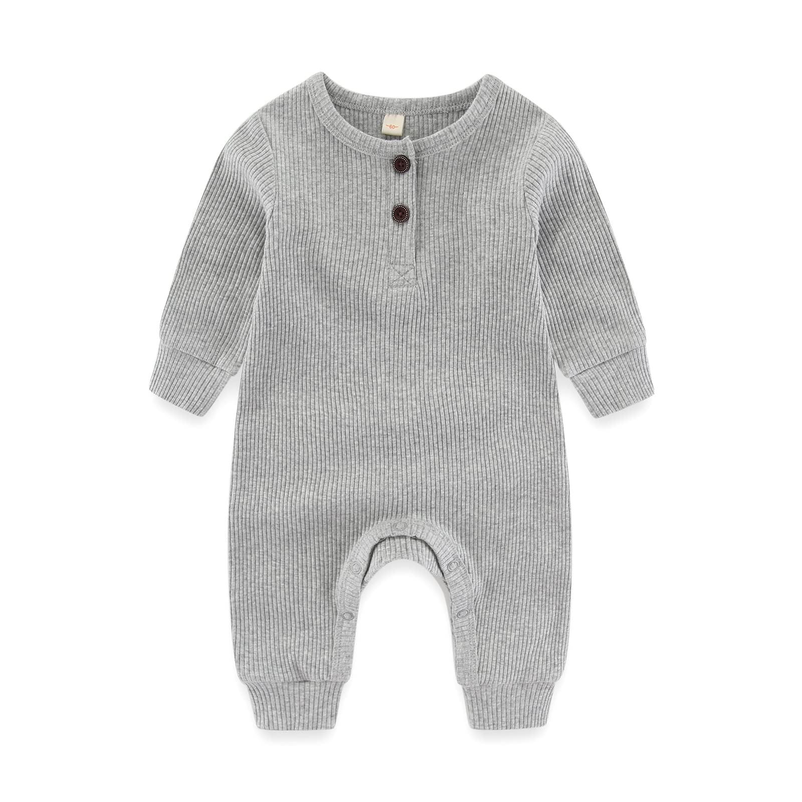 MAMIMAKA Mameluco de algodón para recién nacido, sin pies, pijama para bebés de 0 a 18 meses, paquete de 3