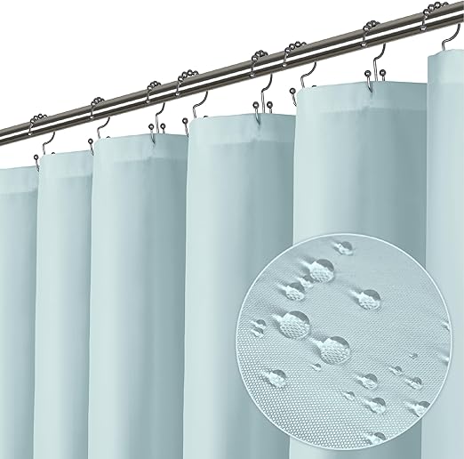 LiBa Fabric Shower Curtain, Waterproof Shower Curtain, Blue Shower Curtain, Hotel Quality with Magnets Shower Curtains for Bathroom, 72 x 72 Inches(Blue)