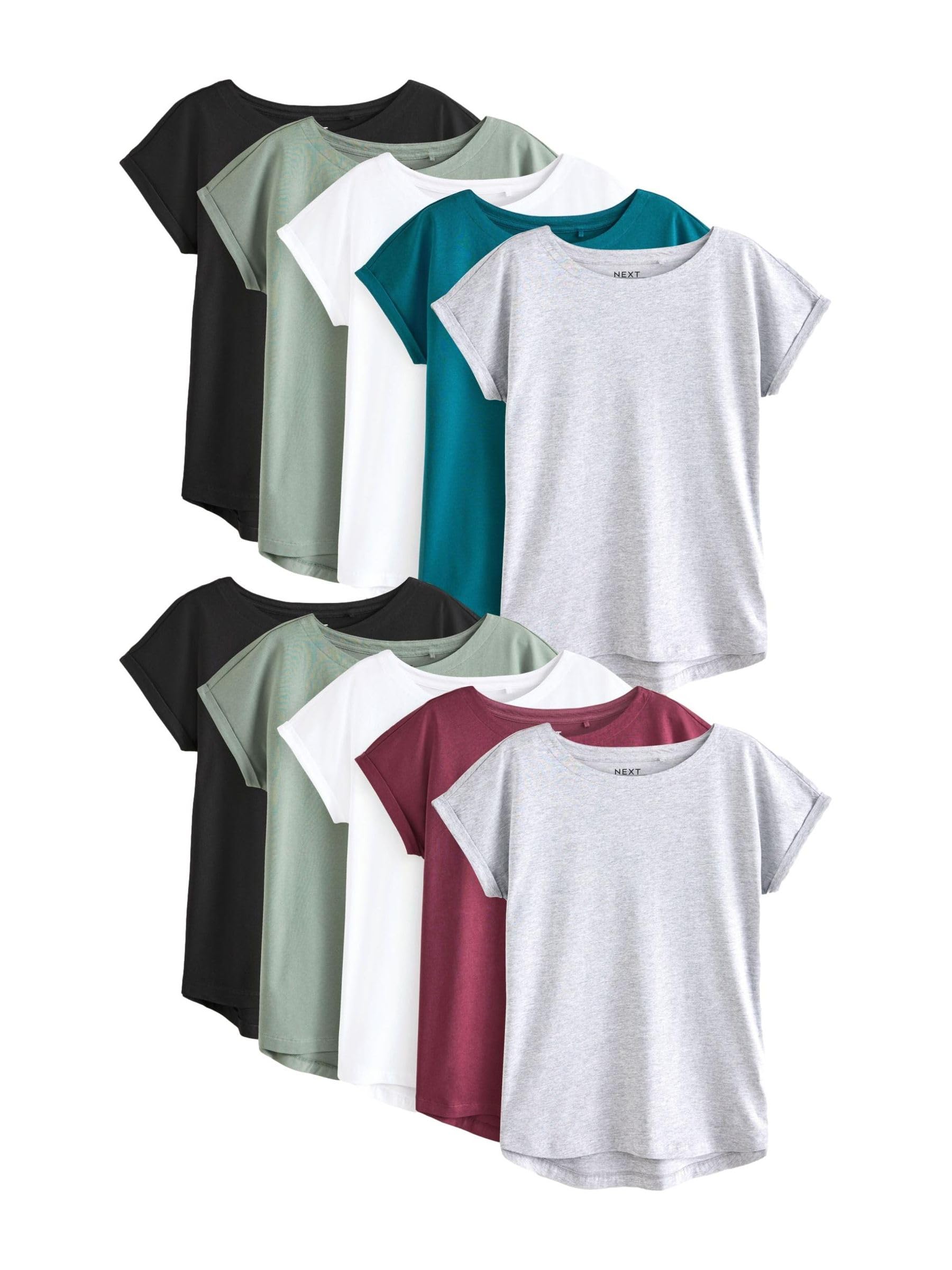 NEXT Mujeres Pack de 10 Camisetas de Manga Japonesa 100% algodón