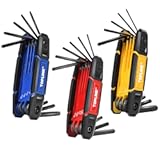 Topline 25-Piece Folding Allen Wrench Set&comma; SAE&comma; Metric&comma; Torx Hex Key Set Included&comma; 3 Pack Portable Allen Key Set for Basic Home Repair and General Applications