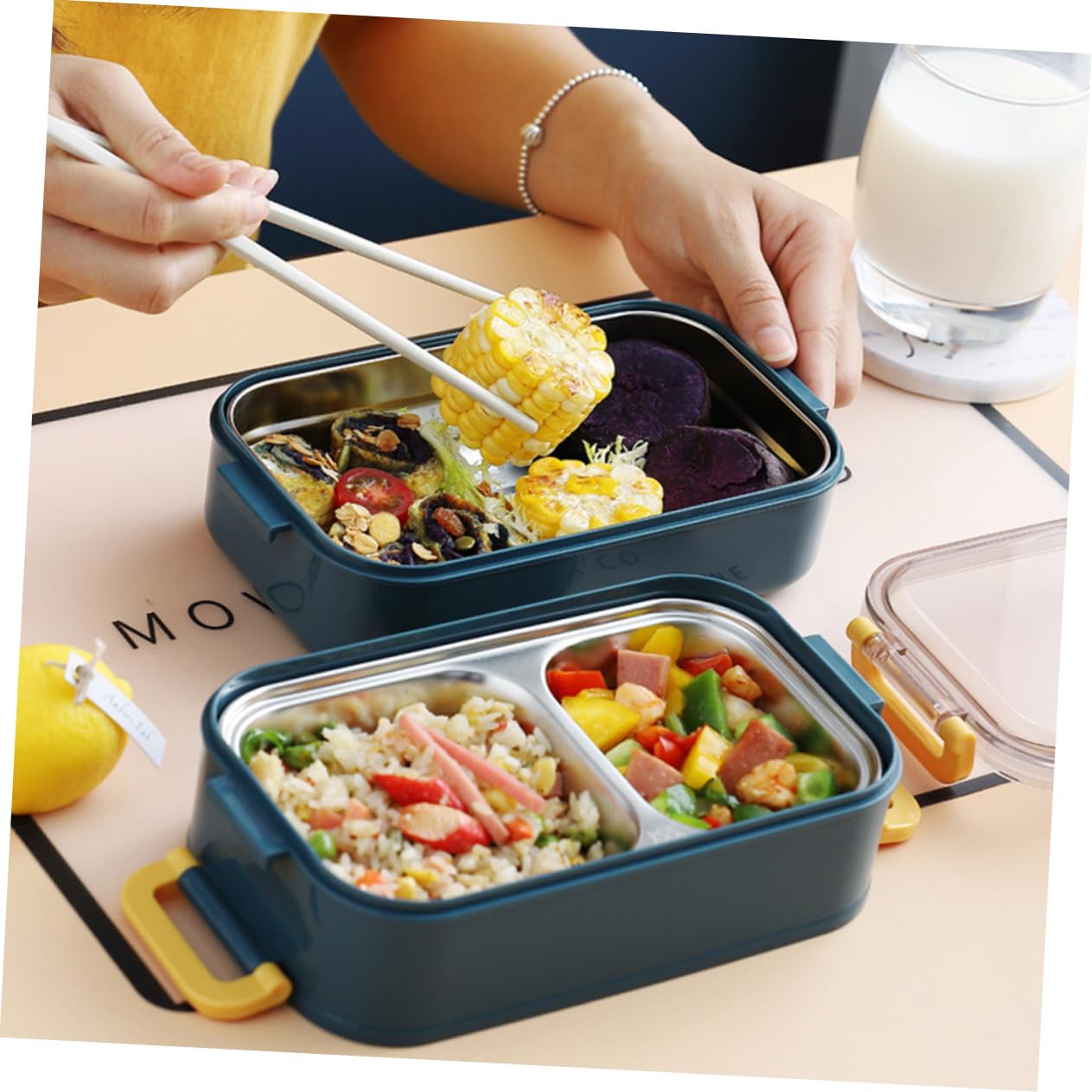 Boîte à Lunch Bento Isotherme 304 Acier Inoxydable Rentrée Scolaire