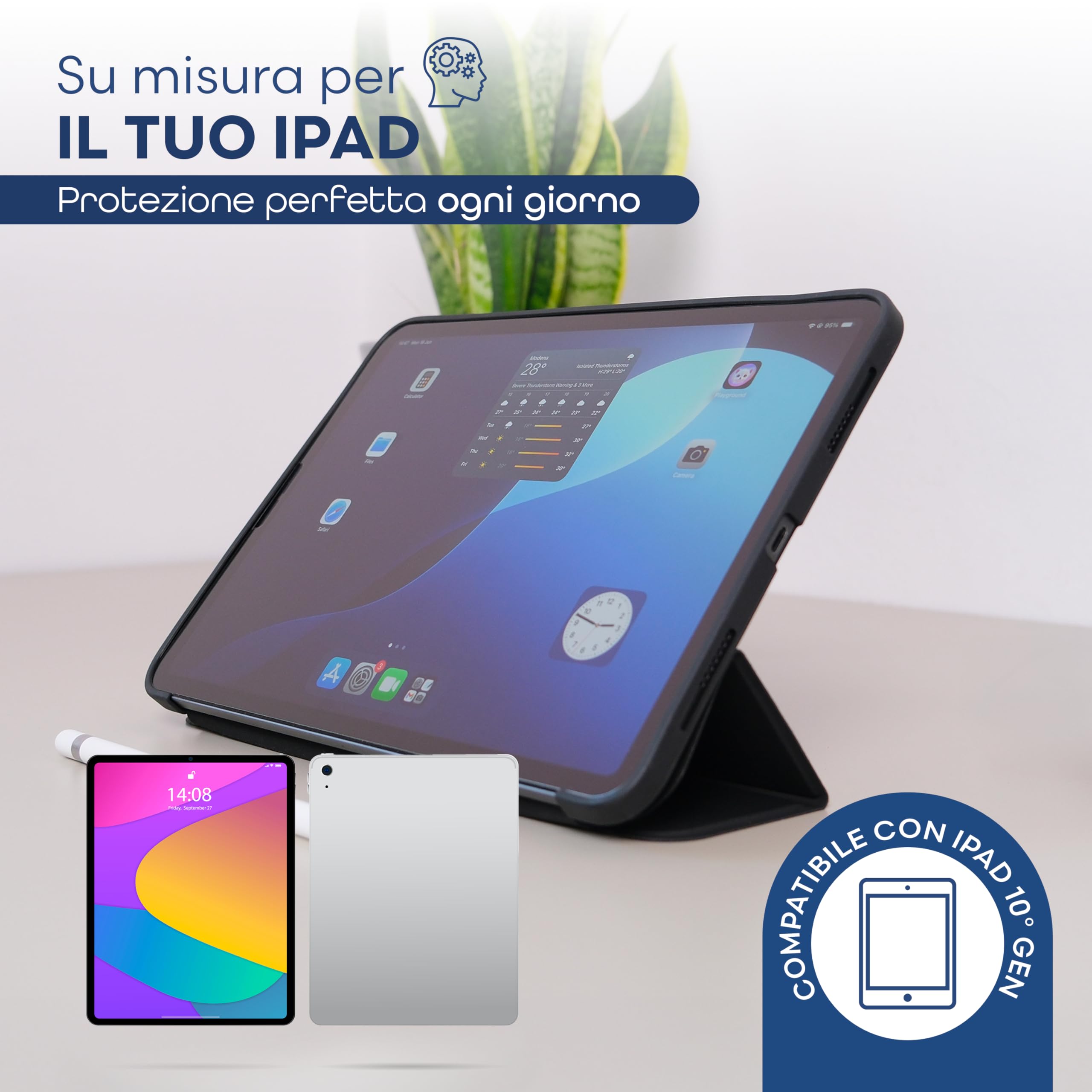 Cover Compatibile con Ipad 10 Generazione - Custodia Rigida Antigraffio con Supporto Stand e Protezione Anti-Impronta