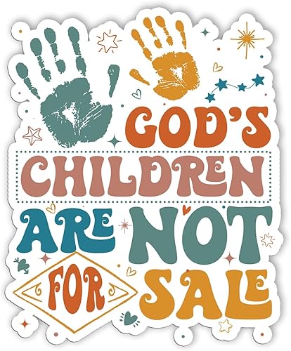 God's Children are Not for Sale Divertido regalo retro para detener la trata de seres humanos para niños, calcomanía mate de corte beso para vaso,