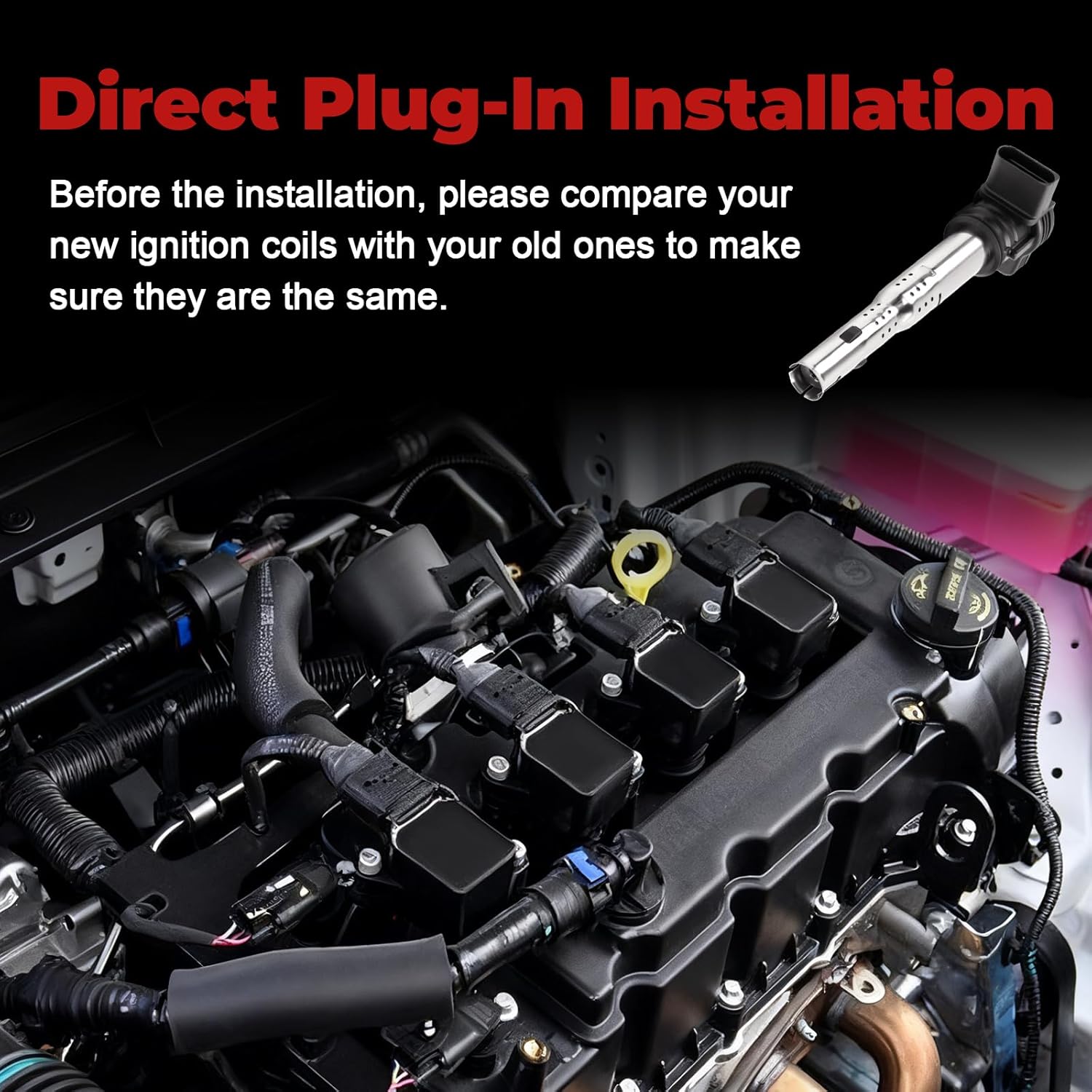 Ignition Coils Compatible with 2006-2013 A3, 2006-2015 A4, 2010-2014 A5, 2010-2015 A5 Quattro, 2012-2015 A6, 2011-2015 Q5, 2006-2010 Jetta, 2006-2010 Passat Replace UF575