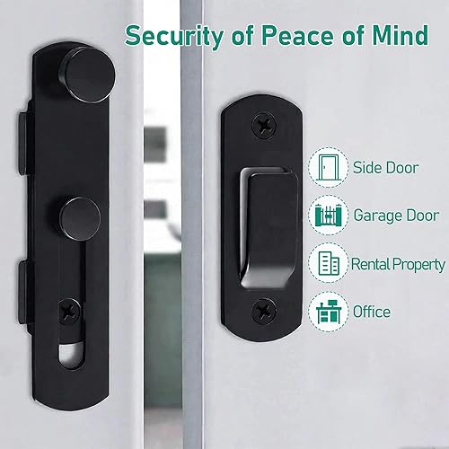 Miniatura 4 de AMS-SK01-B - Cerradura de puerta corrediza de 4 pulgadas, cerradura de puerta de seguridad de acero inoxidable resistente para ventana de gabinete