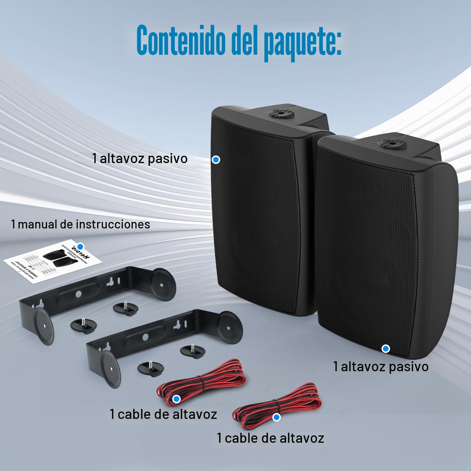 STUDIOFINIX Woofer de 8 pulgadas 600 W altavoces pasivos para exteriores con cable, tamaño grande de montaje en pared (10.6 x 9.4 x 16.48 pulgadas, 12 libras cada uno), IP44 impermeable para todo tipo