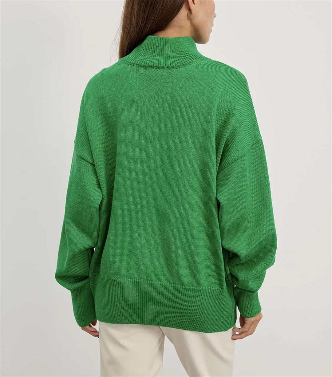 Maglione da donna a collo alto di base oversize a maniche lunghe maglione a tinta unita maglioni per le donne