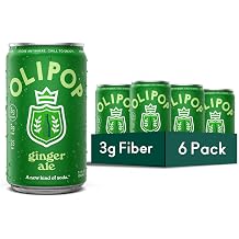 OLIPOP Minis Prebiotic Soda Pop, Ginger Ale, Pantry Pack Packed with Prebiotics, Fiber, and Botanicals, Gluten Free, GMO Free, 7.5oz 6-Cans