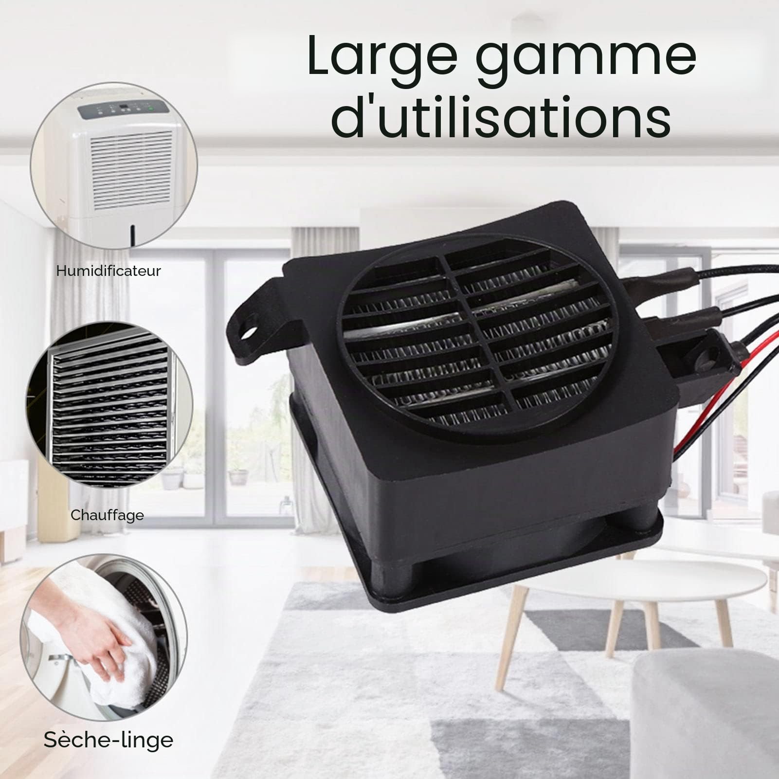 12V 100W Électrique PTC Chauffage Économiseur D'énergie Auto Désembuage Ventilateur À Air Chaud Dégivreur Réchauffeur D'air À Température Constante Radiateur
