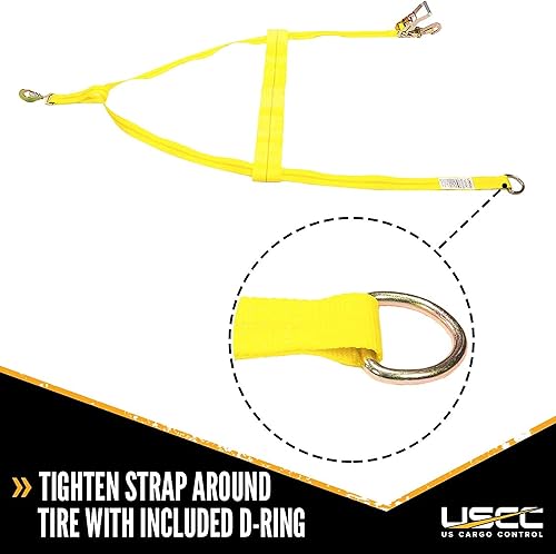 Miniatura 8 de US Cargo Control Red de rueda ajustable con correa superior de 4 pulgadas, equipada con gancho torcido y trinquete con gancho a presión, fácil de