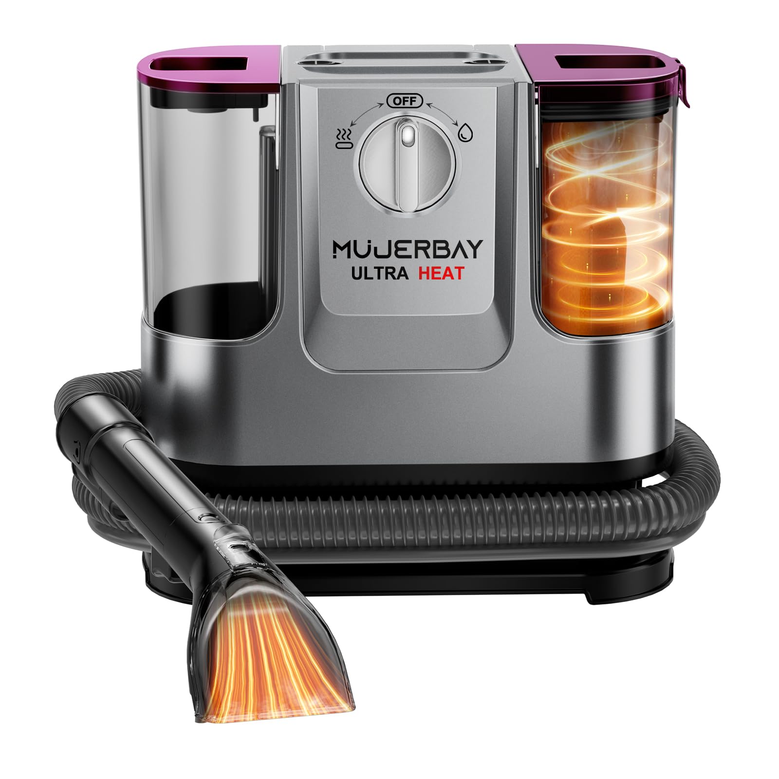 Photo 1 of Upholstery Carpet Cleanerwith Heat, MUJERBAY UltraHeat 12Kpa Portable Spot & Stain, Move with Universal Wheels, 1.18-inch Deep Cleaning Machine for Couch, Stairs, Car and Pet Messes.26.5.20