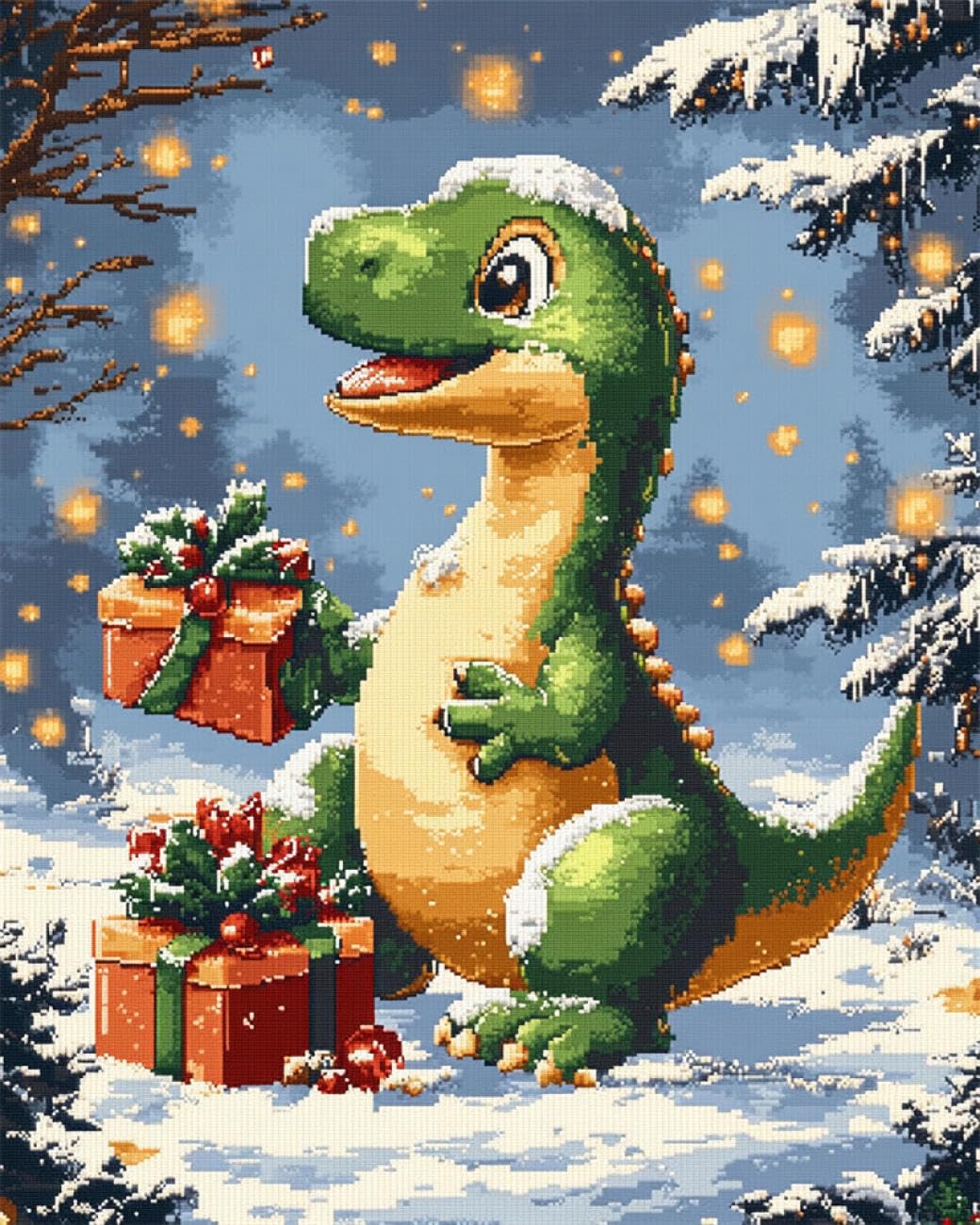 AxiangziK DIY Embroidery Kits Cartoon Dinosaur 11CT 80x100cm