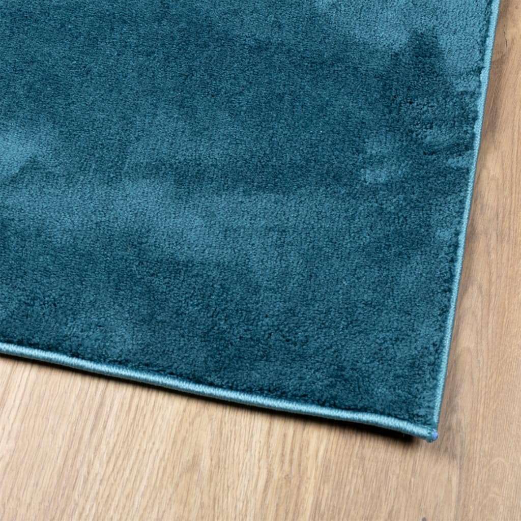 vidaXL Tapis Oviedo à Poils Courts Turquoise 120x120 cm
