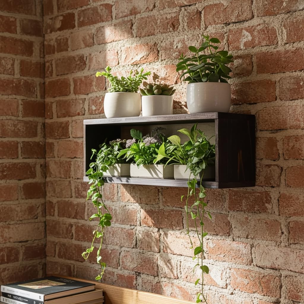 Easy-Mount Cedar Wood Shadow Box Floating Shelf – Enclosed Storage Cube Wall Shelves for Home, Bathroom, Bedroom & Entryway, Handmade in USA (24")