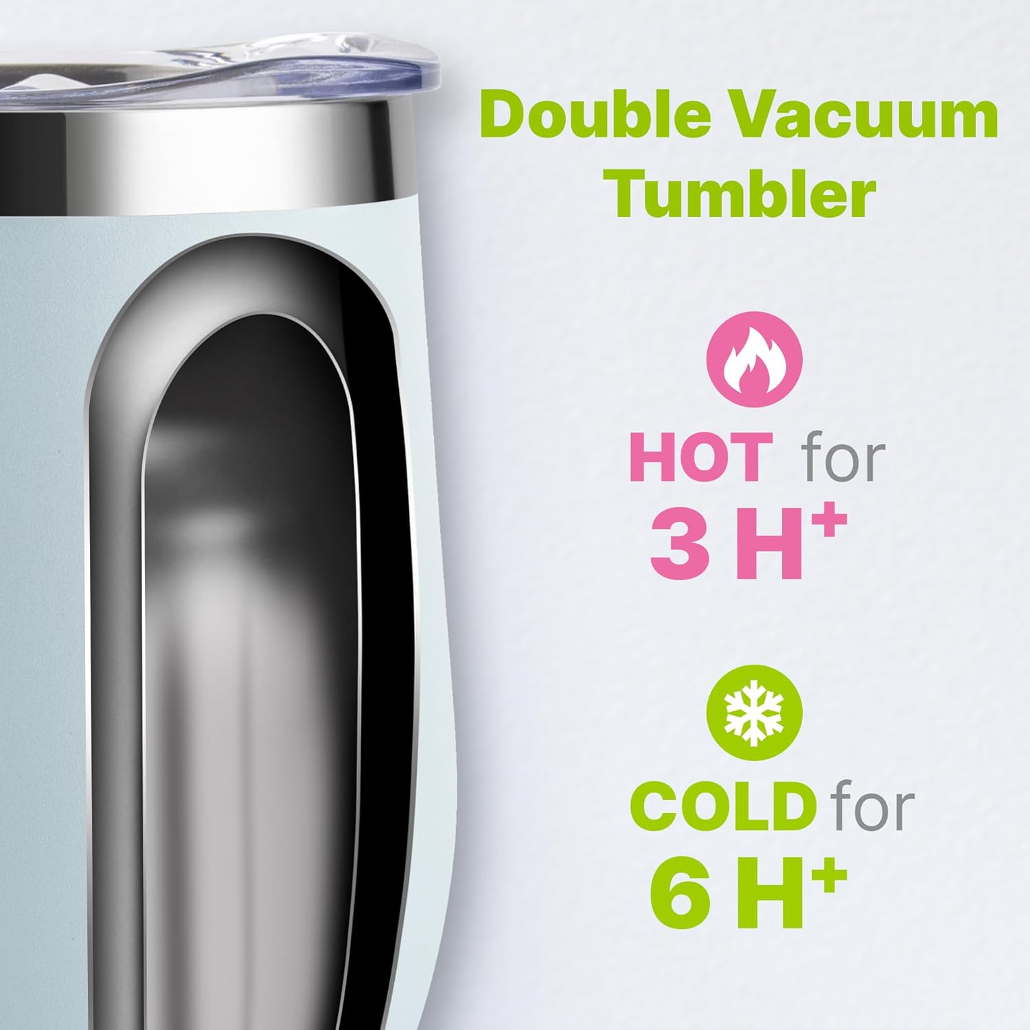 Kids Tumbler with Handle 12 oz Insulated Cup with Leak Proof Lids and Straws-Reusable Stainless Steel Vacuum Tumbler with Silicone Pad, BPA Free (Baby Blue) - Image 2