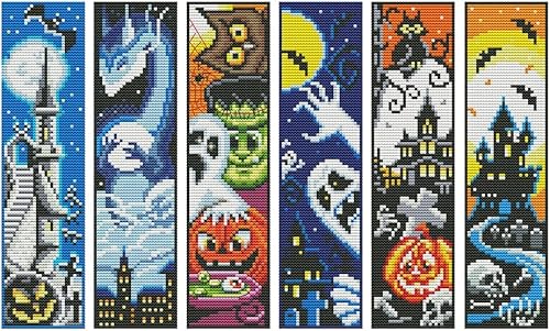 ZuoAnLF Juego de 6 marcapáginas de punto de cruz, marcapáginas bordado estampado para adultos y niños, kits de punto de cruz para principiantes, 14 disponible en Yaxa Peru