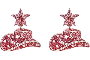 Handmade Disco Earrings Western Cowboy Cowgirl Ball Dangle Earrings