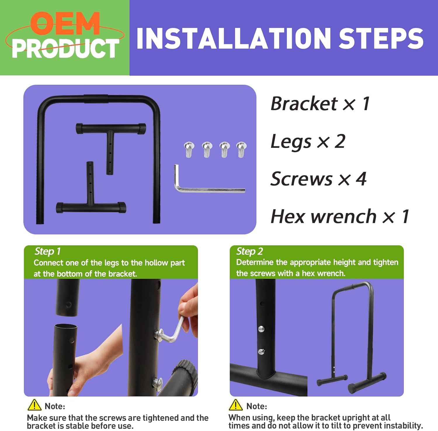 Walking Pad Handle Bar Attachment Only, Fits Walking Mats up to 21.5 inches, Walking Mat Steady Rail Height Adjustable, Treadmill Stand Feet with Non-Slip Rubber, Easy to Assemble Treadmill handrail