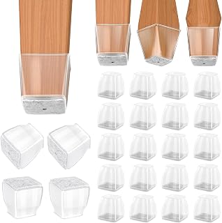 BALEINE 24PCS Silicone Chair Leg Floor Protectors for Hardwood Floors