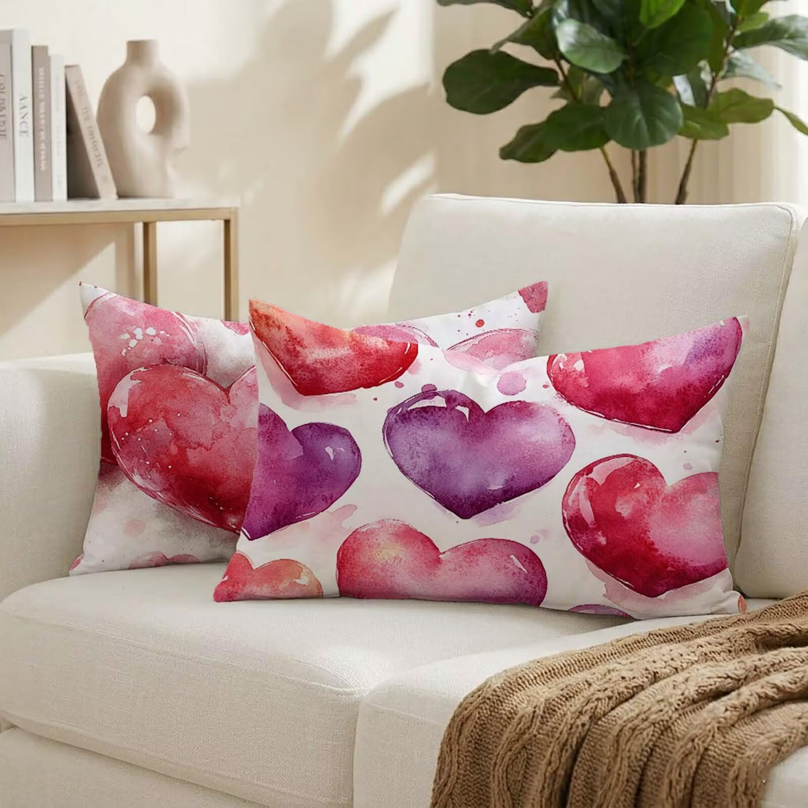 Housse coussin exterieur 40x60 rectangulaire anti pluie rouge velours résistant