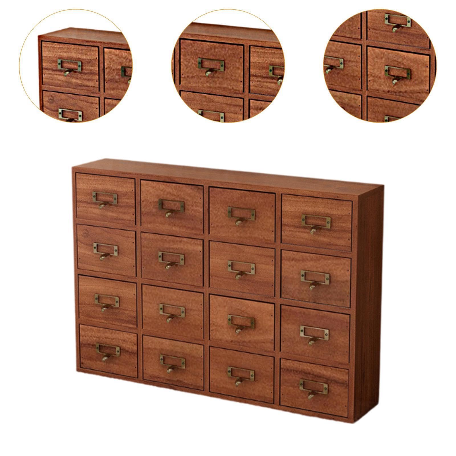 Organizer da Scrivania Cassettiera in Legno Scatola Portaoggetti Rettangolare Stile Classico per Gioielli tè E Oggetti Vari Adatta per Ufficio
