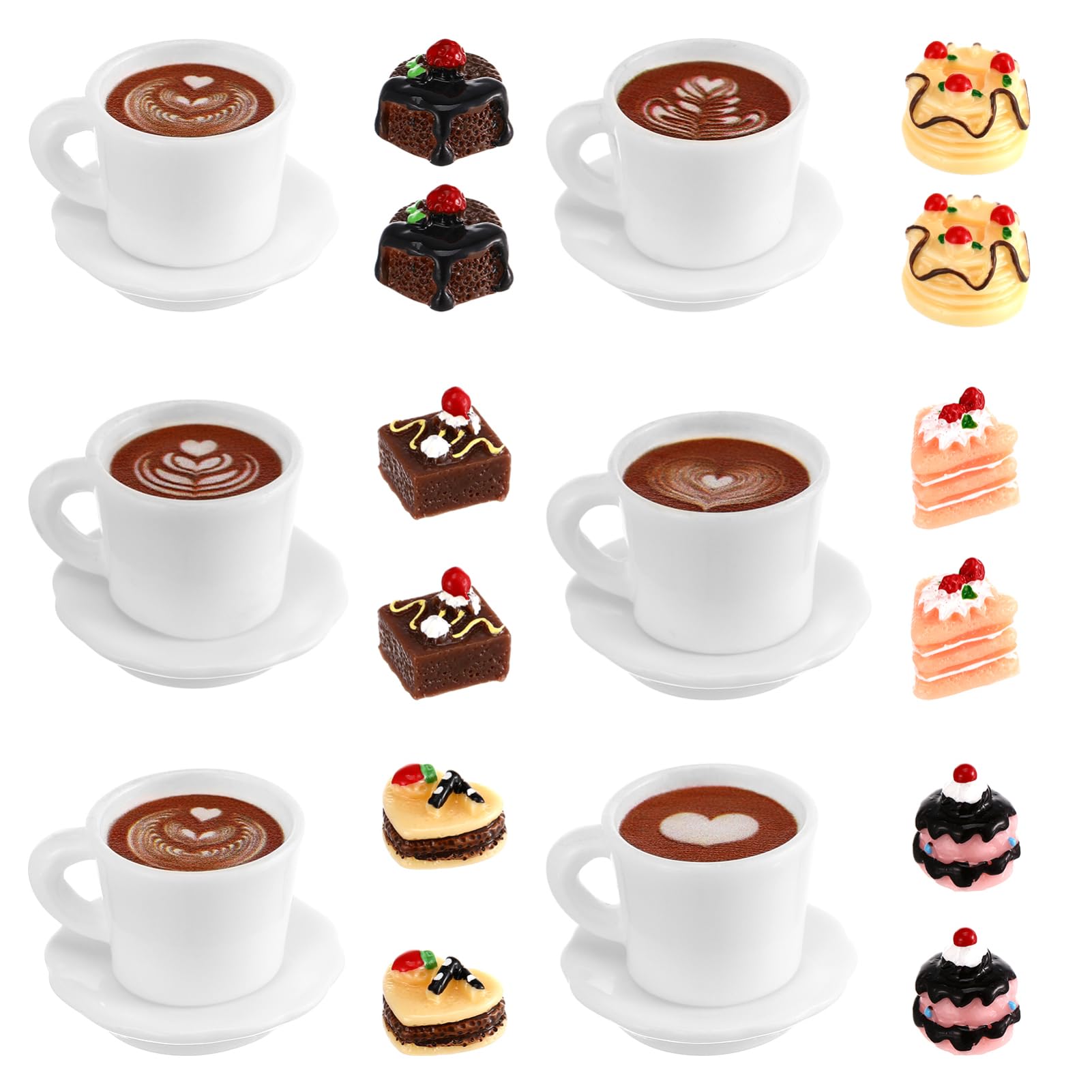 TOYANDONA 24 Pieces Miniature Food Cake Decorations Faux Cake Slices Dollhouse Accessories 1 12 Scale Realistic Mini Toy Food for Tea Party Pretend Play Kitchen Decor